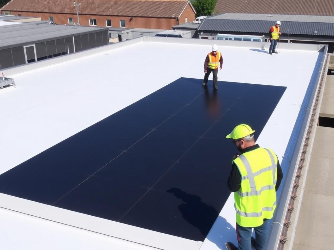 Commercial flat roof installation